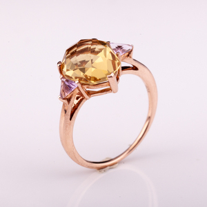 Anillo con incrustaciones de cuarzo ajustable para mujer superventas, joyería de diseño clásico de Plata de Ley de 18 quilates, servicio OEM disponible para fiestas - Product Image 3