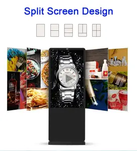 شاشة LCD 4K 43 49 50 65 بوصة قائمة على الأرض في الصين عرض لافتات رقمية مخصصة للإعلان