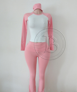 Ensemble de vêtements de yoga pour femmes en deux pièces, avec logo personnalisé, bandeau, t-shirt à manches courtes en coton et pantalon évasé, ensembles de vêtements de détente en deux pièces - Product Image 3
