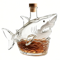 Petite bouteille de vin 320ml bouteilles de vin en verre drôle créatif forme de requin esprit whisky carafe