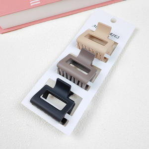 Tamaño mediano 4Cm5Cm Marrón Frosted Hair Claw Square Cross-Border Clip-On High Ponytail Accesorios para el cabello Pintura de <span class=keywords><strong>goma</strong></span> Tiburón - Product Image 4