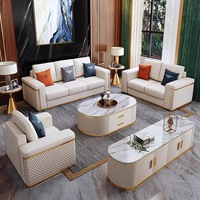 Luxus American White Leder 3-Sitzer Schnitt Couch Wohnzimmer Möbel Chesterfield Sofa Set Designer neues Sofa zu verkaufen
