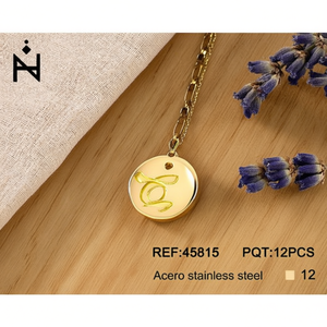 Collar con Colgante de Letra C en Acero Inoxidable, Chapado en Oro, 1.9 cm, Joyería de Moda para Mujer, Regalo, Estilo Moderno - Product Image 2