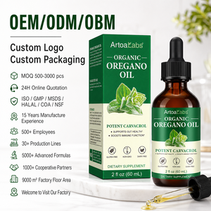 ArtoaLabs OEM <strong>Oregano</strong> <strong>Oil</strong> Drops 60ml 70% Carvacrol Immune Gut Health Herbal Supplements Plant Extracts Private Label - Product Image 1
