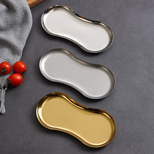 Chef Meis Stainless Steel Jewelry Tray Gold Silver Matte Finish Single-sided Display Tray for Jewelry Storage and Decoration - Product Image 1