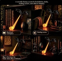 La puissance du jeu : Lampe LED Dragon cracheur de feu imprimée en 3D, décoration de bureau fantastique, figurine de collection, cadeau