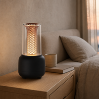 Diffuseur d'arômes à lumière de bougie 150 ml, lampe à flamme silencieuse, veilleuse 7 couleurs, humidificateur d'huiles essentielles USB, pour voiture et maison, en plastique