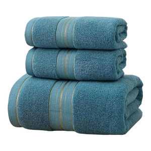Custom Embroidery Logo Large Luxury Eco-Friendly Absorption Soft Fluffy Child-Proof Golden Satin 100% Cotton <b>Bath</b> <b>Towels</b> <b>Set</b> - Product Image 4