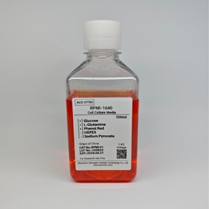 Milieu de <span class=keywords><strong>culture</strong></span> cellulaire ACE VITRO 500ml RPMI-1640 Réactifs de laboratoire L-Glutamine, Glucose, Rouge Phénolique pour cellules mammaires - Product Image 1