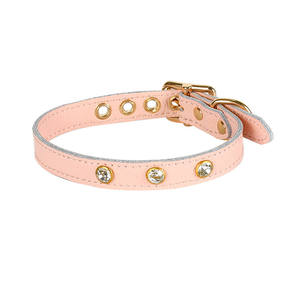 Venta al por mayor productos para mascotas pequeñas mascotas de cuero genuino gato y perro arnés correas collares con decoración de diamantes de imitación - Product Image 4