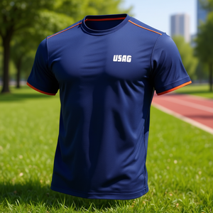 Camiseta Deportiva de Manga Corta Azul Marino para Hombre USAG - Product Image 3