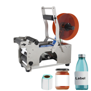 Etiquetadora de Botellas Semiautomática de Acero Inoxidable, Accionada Eléctricamente, para Etiquetar Botellas Redondas de Vidrio para Cosméticos y Vino - Product Image 1