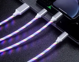 3-in-1 đa USB phổ chảy dẫn ánh sáng điện thoại sạc cáp TYPE-C sạc cho iPhone Huawei Samsung cho Xiaomi MacBook
