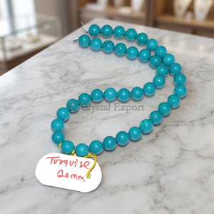 ลูกปัดพลอยเทอร์ควอยซ์คุณภาพสูง ขนาด 10 มม. หลายสี สำหรับทำเครื่องประดับ Crystalexport.com รุ่น A-Beads-015 ขายส่ง - Product Image 2