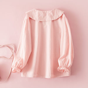 Nuova Camicia Casual in Cotone per Ragazze, Collo Tondo, Primavera-Autunno, Traspirante, Manica Lunga, Stampata, con Chiusura a Bottone Singolo per Bambini - Product Image 2