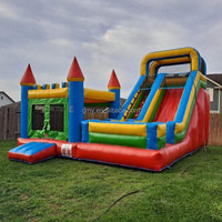 Château gonflable à prix abordable avec toboggan, structure de saut commerciale, château gonflable pour l'extérieur