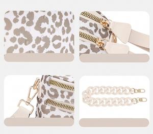 Bolso Bandolera Premium de Nylon con Cadena, Diseño Casual de Leopardo, Gran Capacidad, Estilo Media Luna Extragrande - Product Image 5
