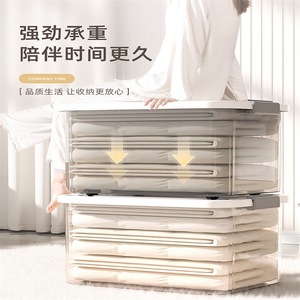 Transparent Storage <b>Box</b> Rectangle Stacking <b>Plastic</b> Container For Clothes Toys Snacks Home Organization - Product Image 4