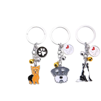 Porte-clés en métal pour animaux de compagnie, pendentif chiot mignon, breloque de sac pour les amoureux