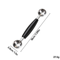 Cuillère à fruits manuelle professionnelle en acier inoxydable avec double embout et trou de ventilation, compatible lave-vaisselle, pour cuisine, boulangerie, vente en gros