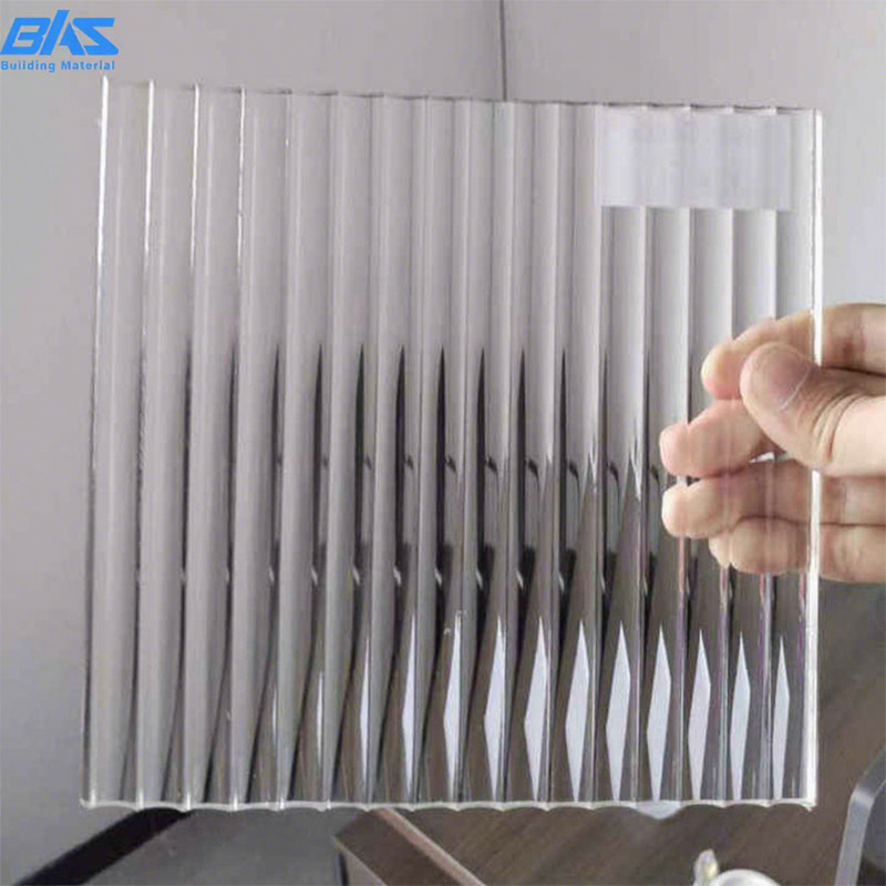 Tempered Corrugated Ribbed Glass Sheet for