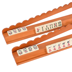 Grands supports de mahjong américains professionnels en bois de 17 pouces avec pousseurs pour tuiles surdimensionnées, design moderne, pour casino et <span class=keywords><strong>poker</strong></span> - Product Image 2