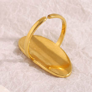 Anillos Resistentes al Deslustre e Impermeables de Buena Calidad, Anillos de Acero Inoxidable 316L Chapados en Oro PVD de 14k y 18k, Anillos Nugget para Mujer - Product Image 3