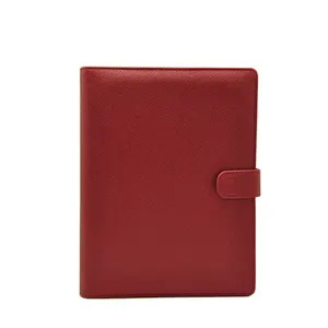 GRS PU leather spring binder agenda longgar leaf FSC-berkas kertas daur ulang dengan lembar tab 2024 2025