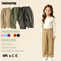 Pantalon Harem en Coton Lavé pour Filles, Coupe Ample, Taille Élastique, Décontracté avec Poches Latérales, Fournisseur d'Usine ODM Personnalisé