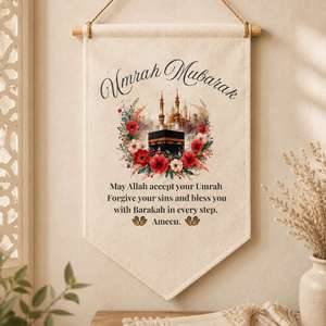 Muslim Hajj Umrah Mubarak Wall Decor Kaaba Floral Fabric <b>Tapestry</b> Ramadan Eid Prayer Room Home Hanging Banner Decoration - Product Image 3