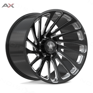 Rines Zero Lip Forged 22x12 24x14 26x14 8x170 8x180 Negro Brillante Fresado para Camionetas Ford F250 F350 Chevy Silverado 2500 - Product Image 1
