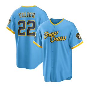 Индивидуальная оптовая вышивка на заказ для команды Milwaukee Brewers # 9 # Бейсбольная футболка из полиэстеровой сетки, унисекс, для взрослых, с принтом логотипа спереди - Product Image 2