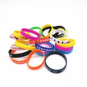 Promotional Cheap Printed Rubber Wristband Custom Advertising Logo Personalized Silicone Wristband