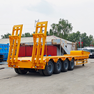 Semirremolque de plataforma baja de <span class=keywords><strong>segunda</strong></span> <span class=keywords><strong>mano</strong></span>, de 4 <span class=keywords><strong>ejes</strong></span>, para transporte de excavadoras pesadas de 50T, 60T, 70T, 80T y 100 toneladas - Product Image 3