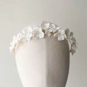SLBRIDAL strass di lusso fatti a mano perle d'acqua dolce Ceram fiore diadema nuziale damigelle d'onore corona gioielli per capelli da donna