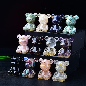 Ornements d'ours sans visage en cristal naturel, blanc, jaune, violet, pour la décoration de la maison, du salon, du bureau, pour enfants - Product Image 3