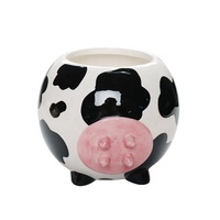 Grand pot à biscuits en céramique blanche en forme de vache avec couvercle, en dolomite, pour la maison