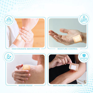 Habillage adhésif de mousse de silicone bordé médical pour le habillage de mousse de silicone d'escarres - Product Image 4