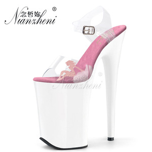 Gran tamaño Queen 23cm plataforma Sexy fetiche zapatos club nocturno 9 pulgadas bailarina exótica Peep Toe gótico elegante Peep Toe pasarela escenario espectáculo - Product Image 3