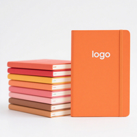 Benutzer definierte A6 A5 gefüttert Regel Logo Größe Geschenk Reise Pu Leder Notebook mit Gummiband