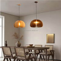 Suspension en bois en forme de rondelle, E27, 3 températures de couleur, petite lampe suspendue en bois en forme de dôme pour îlot de cuisine et salle à manger