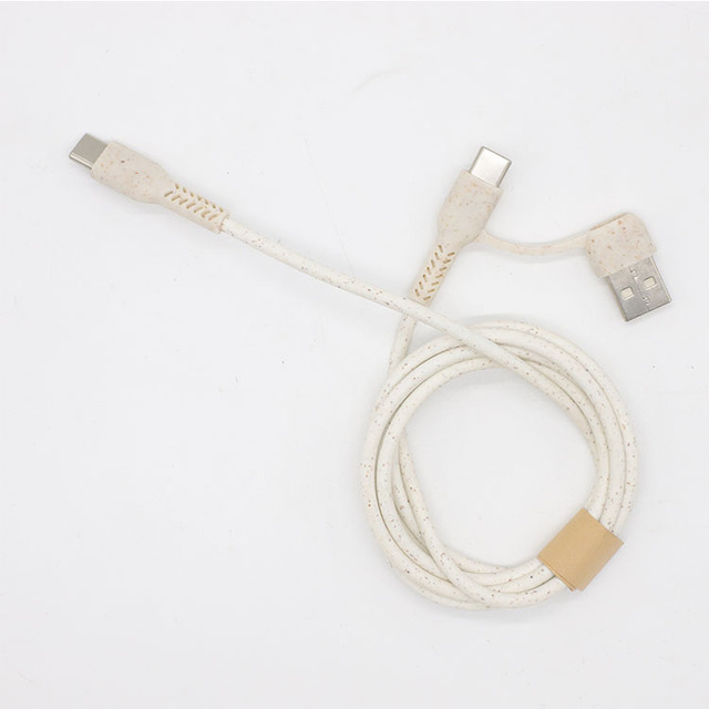 New Trending Eco-Friendly Wheat Straw Biodegradable USB Data Charging Cable Green Life for Samsung for Apple for Huawei Xiaomi-M
