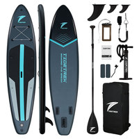 Planche de SUP gonflable TIDETREK 350 cm pour débutants, planche de surf gonflable ISUP pour la course et le paddle surf en eaux océaniques