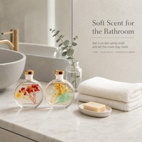 Diffuseur de parfum à bâtonnets de fleurs préservées 100 ml, personnalisable avec logo privé, herbarium, aromathérapie, parfum d'ambiance pour la maison, idéal pour cadeau et décoration