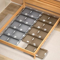 Boîte de rangement pliante transparente avec roues couette couette vêtements organisateur sous le lit conteneur de stockage pour chambre gain de place