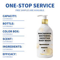 Gel douche au lait de chèvre, niacinamide, pour blanchir, nettoyer, hydrater, rajeunir, exfolier