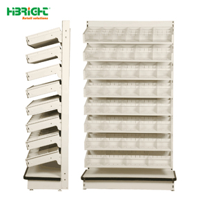 Estante de Exhibición de Doble Cara de Acero Inoxidable de Alta Calidad para Supermercados, Estantería Blanca para Tiendas Minoristas - Product Image 2