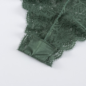 Femmes Sexy Dentelle Sangle Bralette Taille Moyenne Culotte Ensemble Solide Motif Deux Pièces Push-up Lingerie Respirant Écologique Plaine - Product Image 5