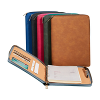 Cadeau d'entreprise Wenshun, carnet en cuir écologique A4, reliure à feuilles mobiles, dossier à fermeture éclair, logo personnalisé, promotionnel pour les entreprises