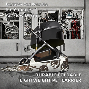 Carrito Plegable para Perros, de Gran Capacidad, Ligero, Transpirable, Ajustable, de Aluminio, con 4 Ruedas, para Exteriores - Product Image 2